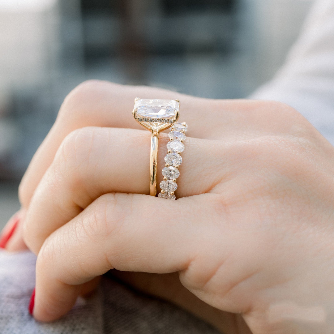 3.0ct Radiant Cut Moissanite Diamond Solitaire Engagement Ring