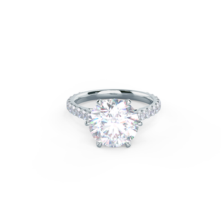 2.25CT Round Brilliant Cut Trellis Moissanite Pave Diamond Engagement Ring