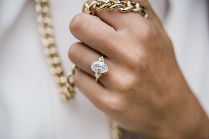 4 CT Oval cut Four Prong Moissanite Engagement Ring