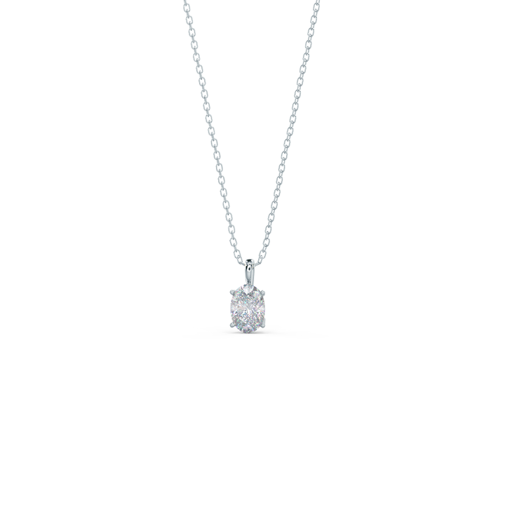 Oval Cut Solitaire Moissanite Diamond Layering Necklace