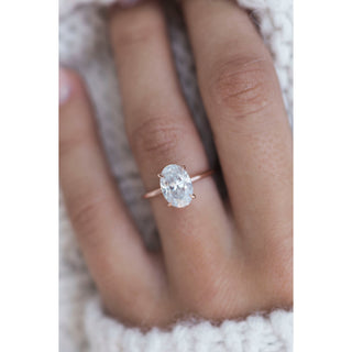 2.7 CT Oval cut Four Prong Moissanite Engagement Ring