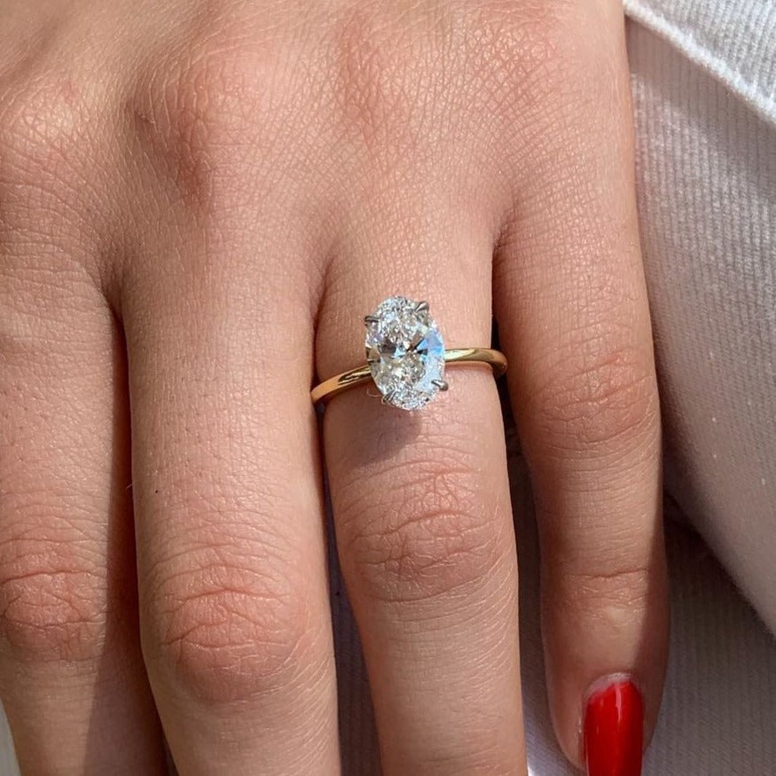 1.33CT Oval Cut Solitaire Moissanite Diamond Engagement Ring