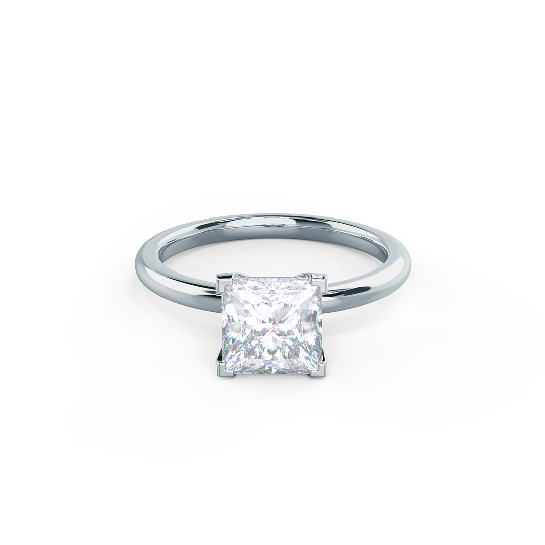 1.75ct Princess Cut Moissanite Diamond Classic Solitare Engagement Ring