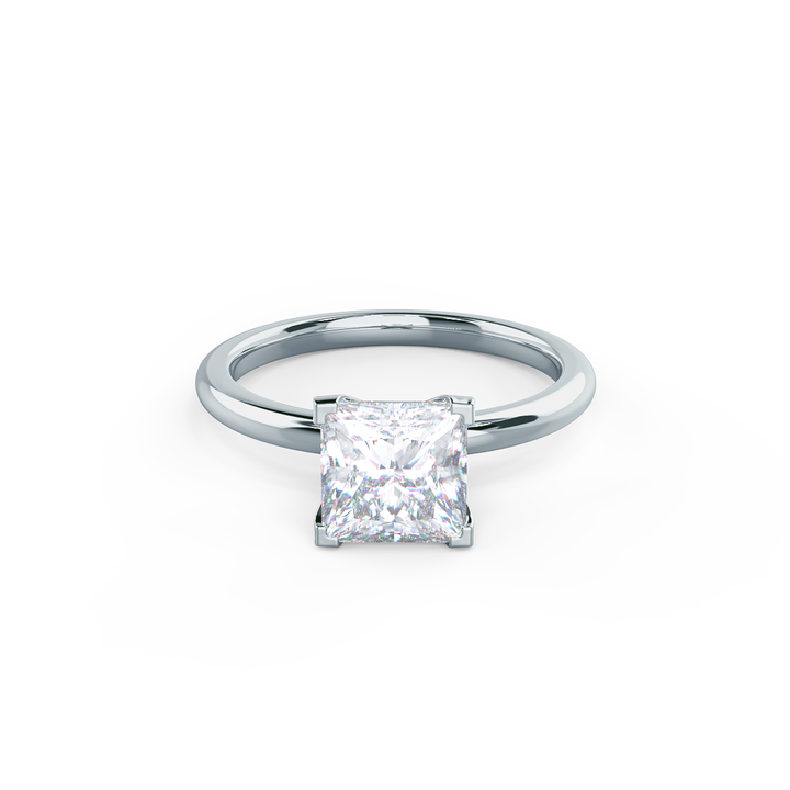 1.75ct Princess Cut Moissanite Diamond Classic Solitare Engagement Ring