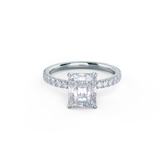 3.0CT Radiant Cut Moissanite Petite Pave Diamond Engagement Ring