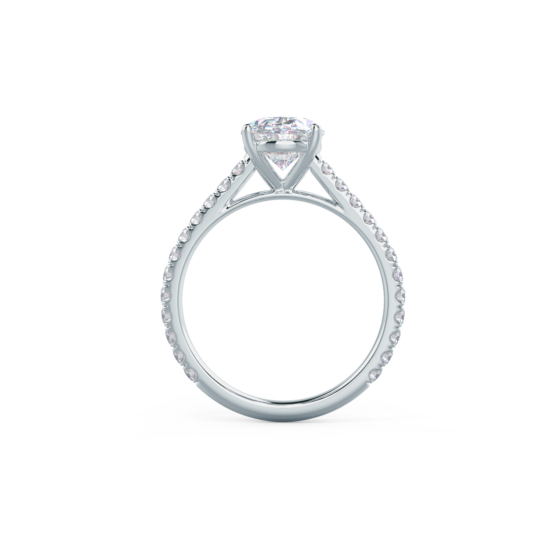 2.50CT Oval Cut Moissanite Trellis Pave Diamond Engagement Ring