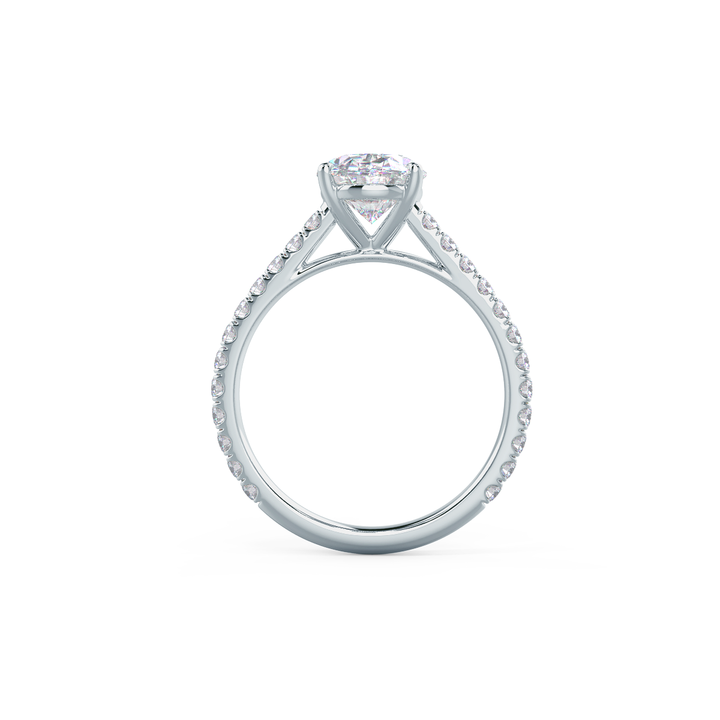2.50CT Oval Cut Moissanite Trellis Pave Diamond Engagement Ring