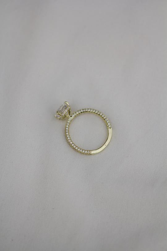 2.2 CT Cushion Cut Four Prong Moissanite Engagement Ring