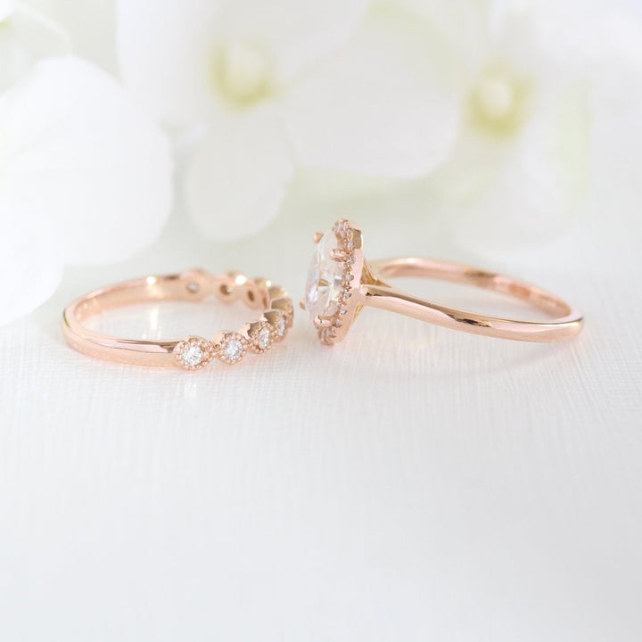 Solitaire Cushion Cut Moissanite Ring With Milgrain Band Ring