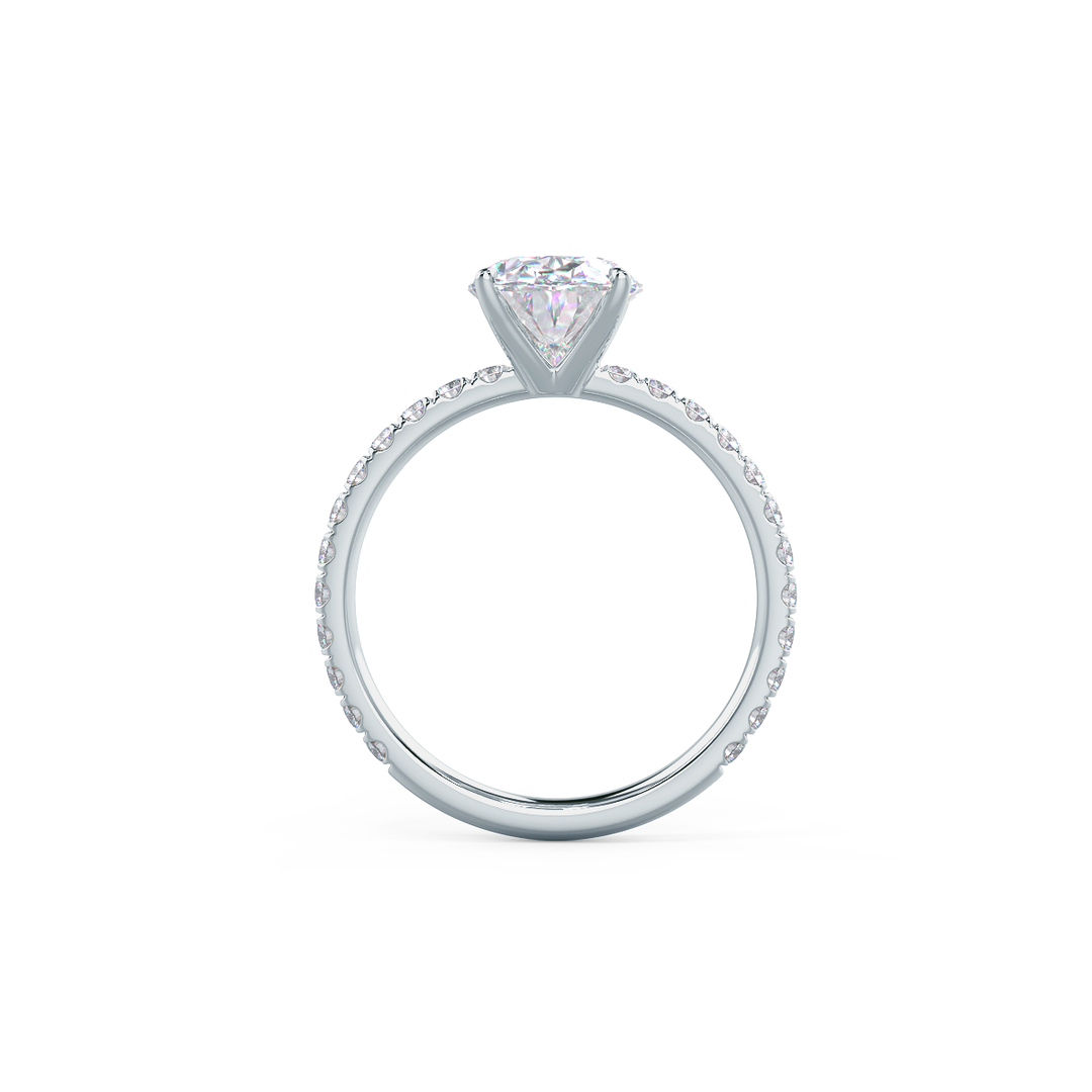 1.75CT Oval Cut Moissanite Classic Pave Diamond Engagement Ring