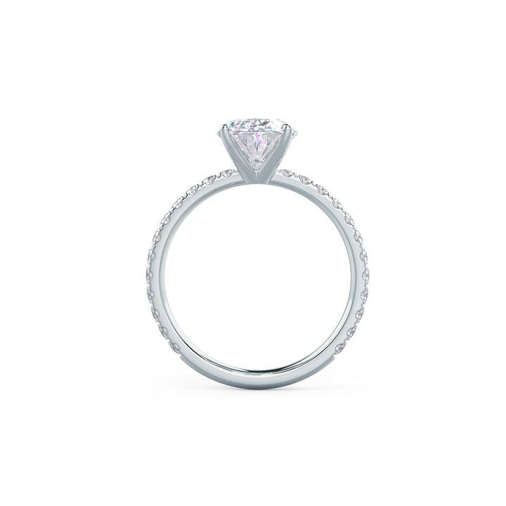 1.75CT Oval Cut Moissanite Classic Pave Diamond Engagement Ring