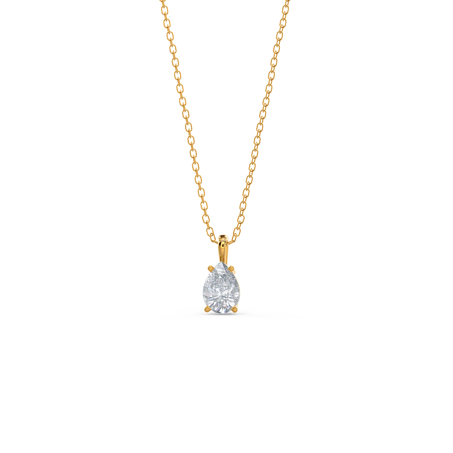 Pear Cut Solitaire Moissanite Diamond Layering Necklace