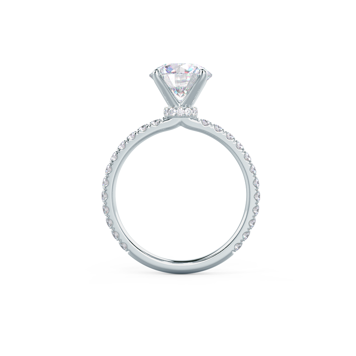 2.25CT Round Brilliant Cut Moissanite Collar Pave Diamond Engagement Ring