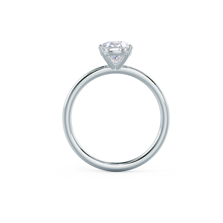 2.0ct Pear Cut Moissanite Diamond Petite Solitaire Engagement Ring