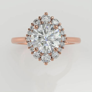 1.0ct Round Brilliant Diamond Halo Moissanite Engagement Ring