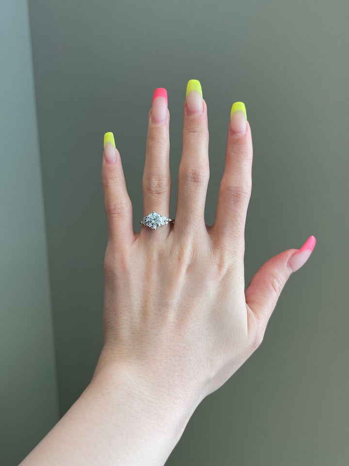 Round Diamond Solitaire Moissanite Engagement Ring