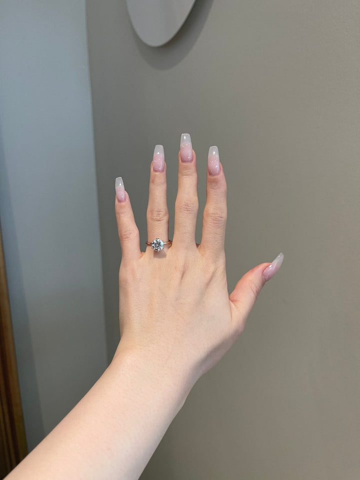 2.0ct Round Diamond Tulip Setting Moissanite Engagement Ring