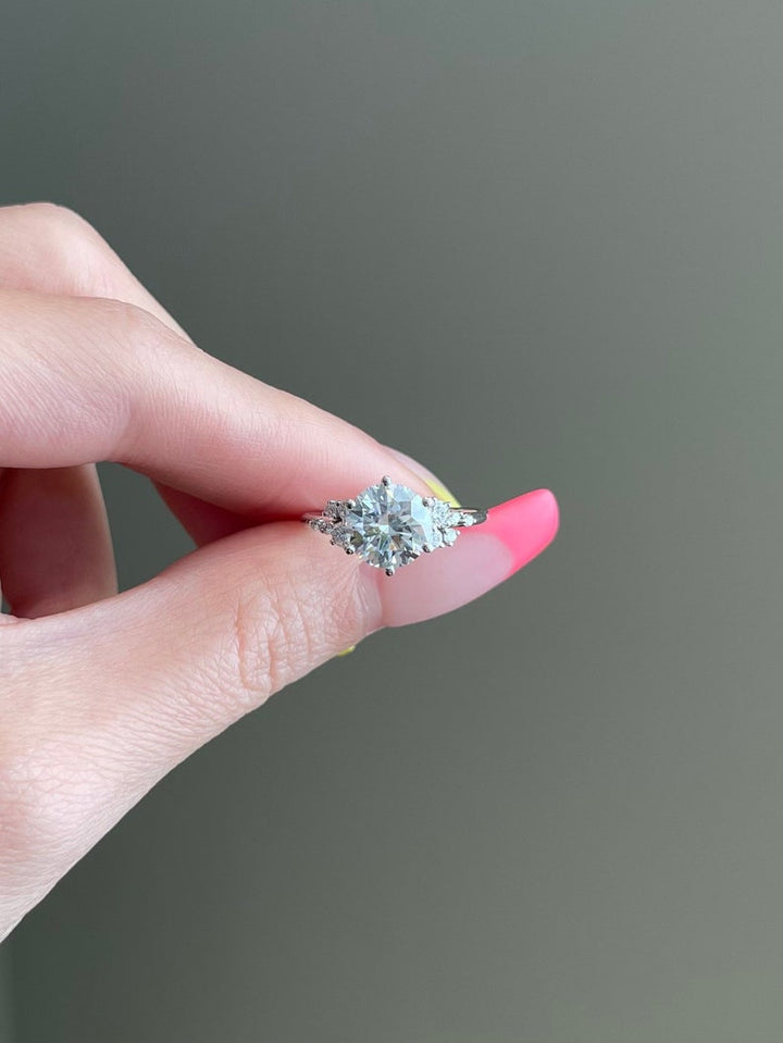 Round Diamond Solitaire Moissanite Engagement Ring