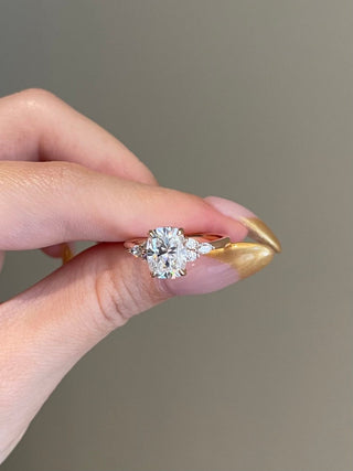 Elongated Cushion Diamond Moissanite Engagement Ring