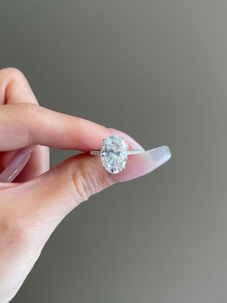5CT Elongated Oval Diamond Moissanite Engagement Ring