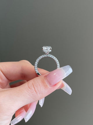 5CT Radiant Cut Diamond Pave Moissanite Engagement Ring