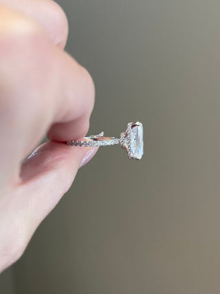 5CT Radiant Diamond PaveMoissanite Engagement Ring