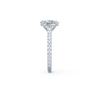 2.50CT Oval Cut Moissanite Trellis Pave Diamond Engagement Ring