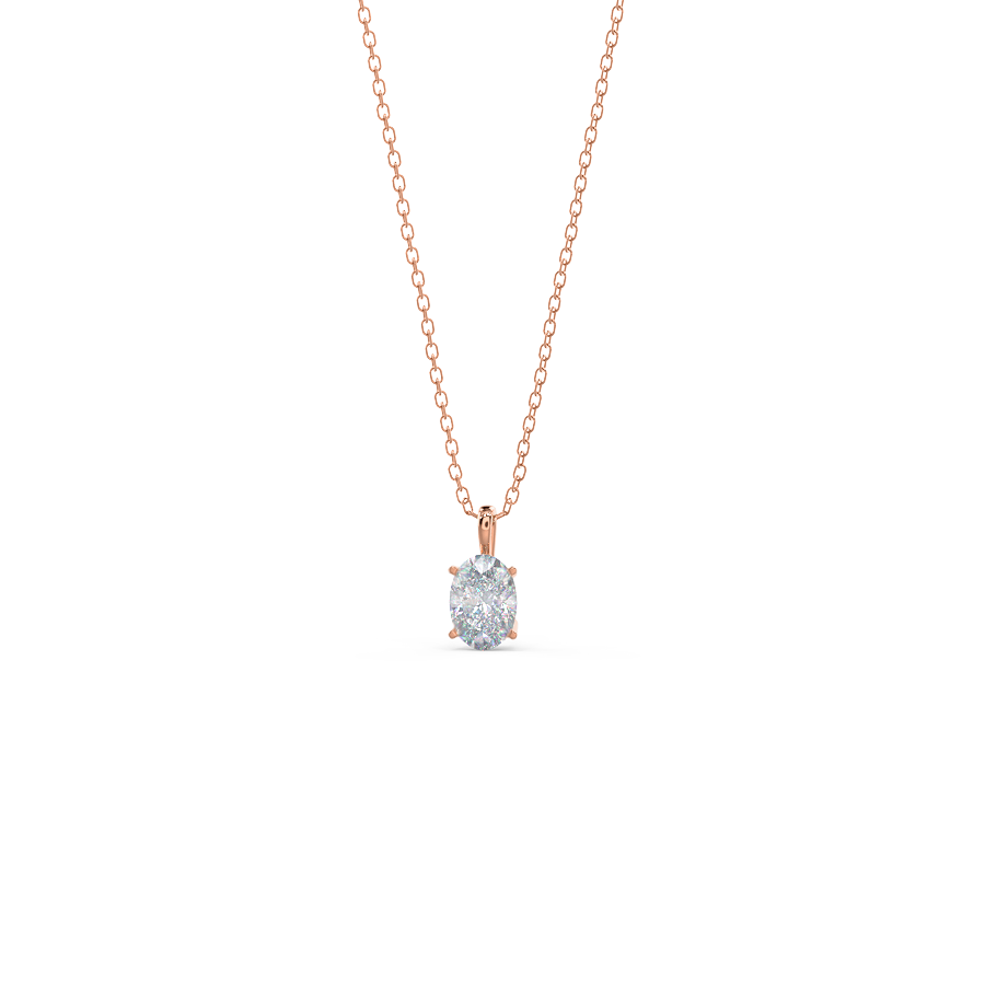 Oval Cut Solitaire Moissanite Diamond Layering Necklace