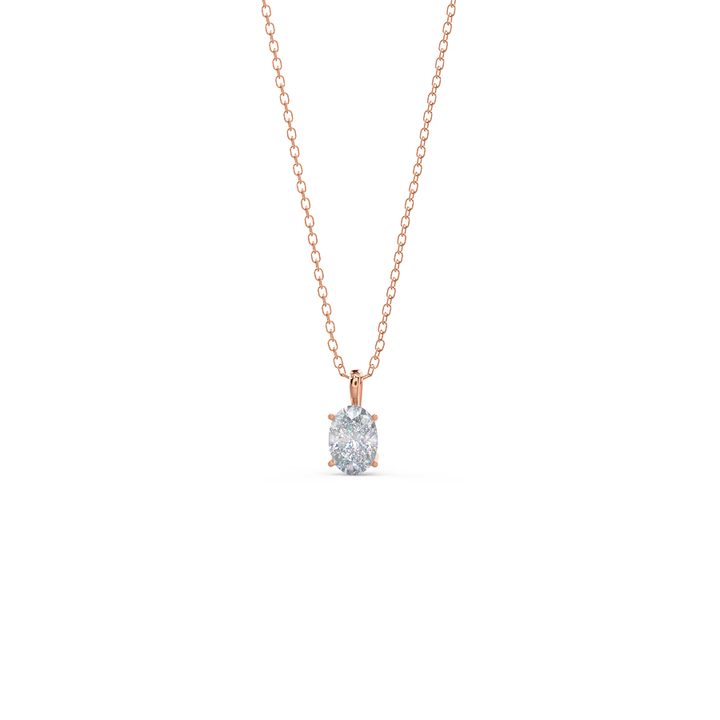 Oval Cut Solitaire Moissanite Diamond Layering Necklace