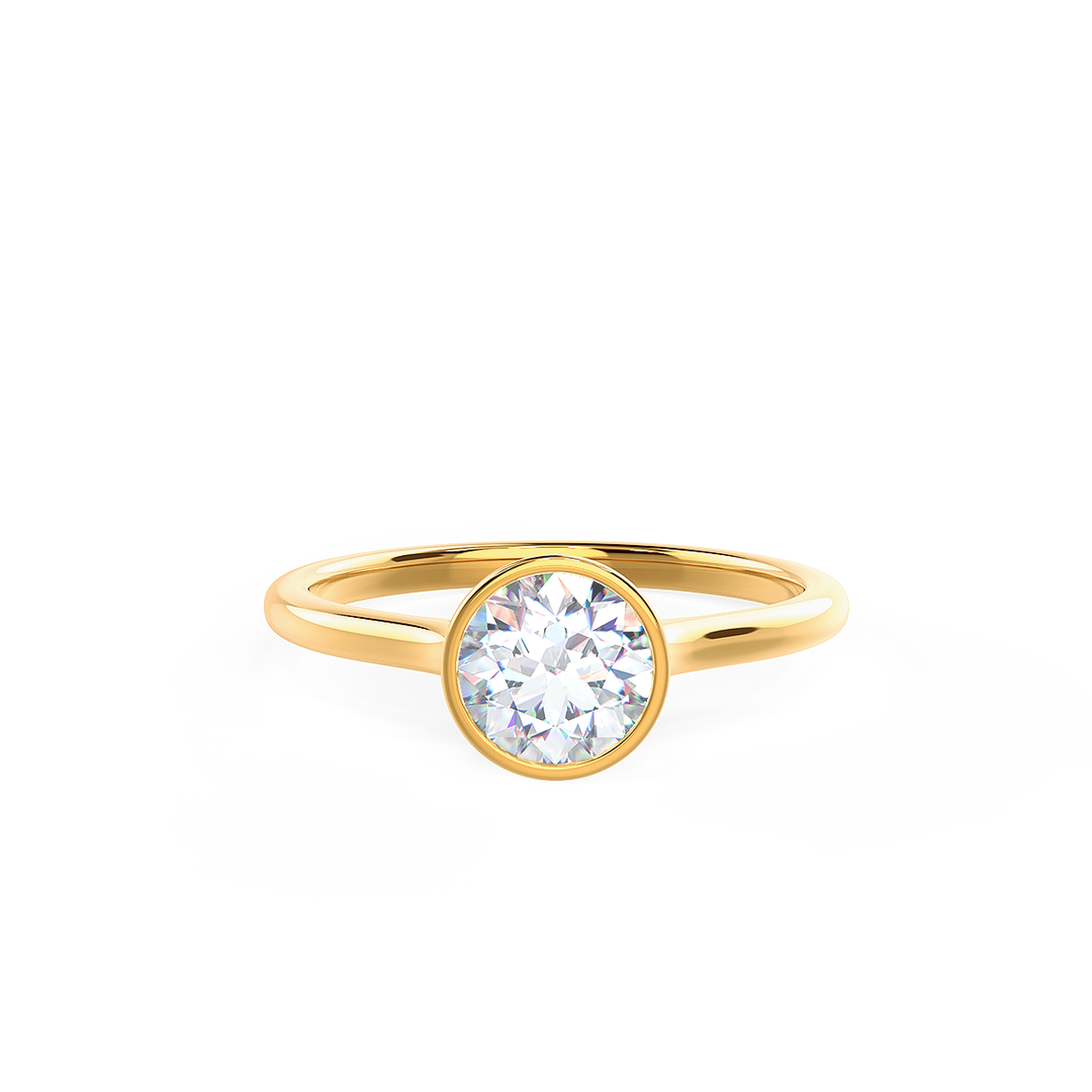 1.5ct Round Cut Moissanite Diamond Bezel Solitare Engagement Ring