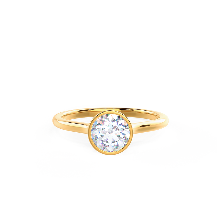 1.5ct Round Cut Moissanite Diamond Bezel Solitare Engagement Ring