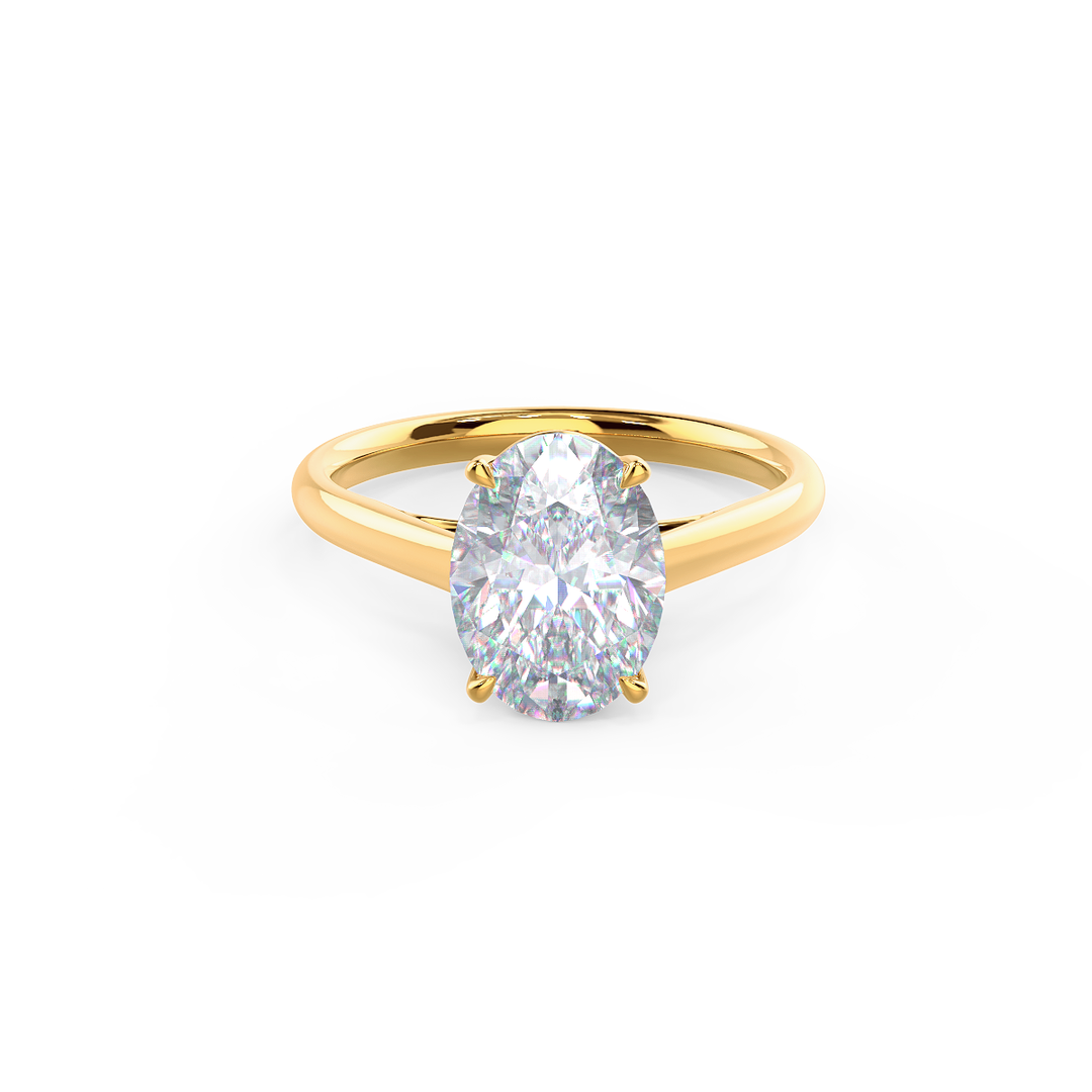1.75ct Oval Cut Solitaire Moissanite 14K Gold Engagement Ring