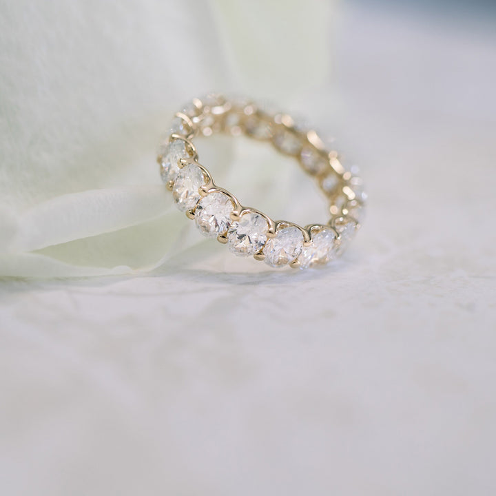 Oval Cut Moissanite Full Eternity Wedding Band