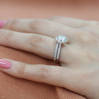 Mini Vintage Floral Inspired Cushion Moissanite Ring With Milgrain Diamond Band