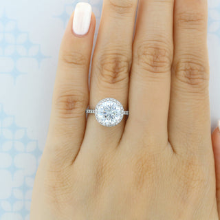 3.50 ct Round Halo Micro-Prong Moissanite Engagement Ring