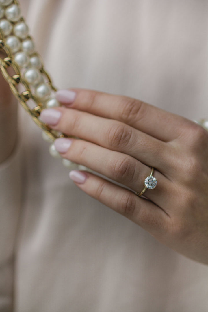 2.0CT Round Brilliant Cut Moissanite Solitaire Engagement Ring