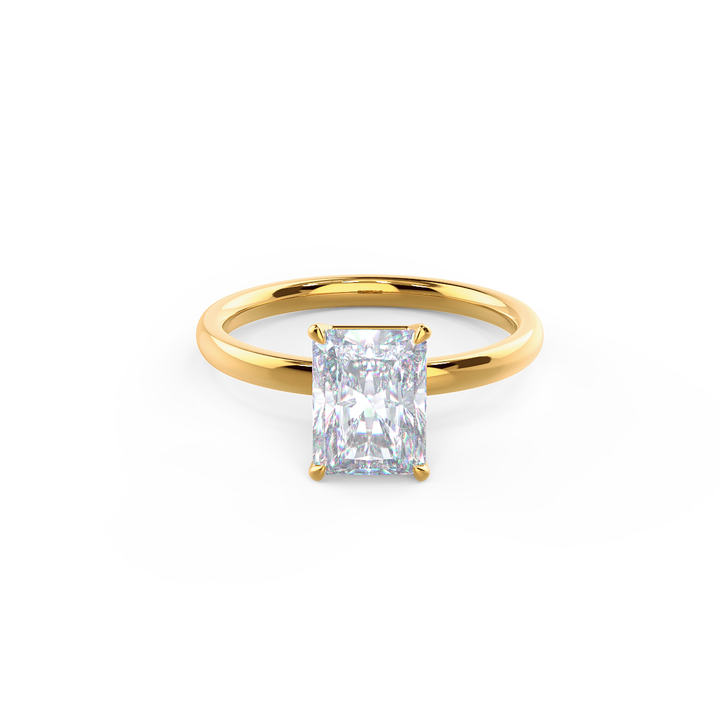 3.0ct Radiant Cut Moissanite Diamond Solitaire Engagement Ring