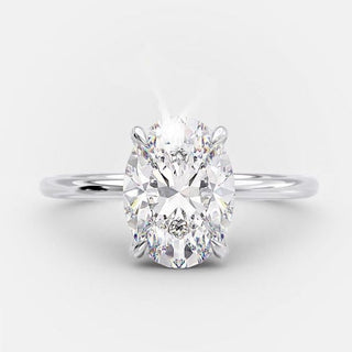 2.0ct Oval Cut Moissanite Diamond Solitaire Engagement Ring