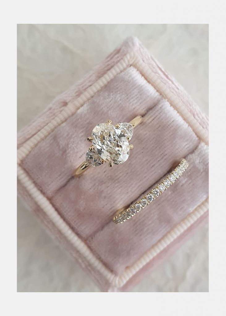 1.50ct Oval Cut Moissanite Diamond 3 Stone Engagement Ring