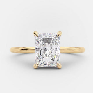 2.0CT Radiant Cut Diamond 14K Gold Engagement Ring