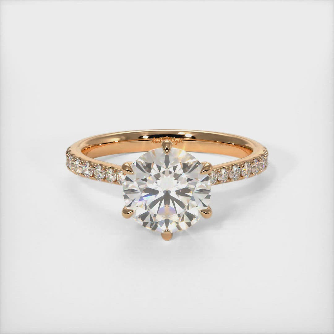 1.50ct Round Brilliant Diamond Hidden Halo Moissanite Engagement Ring