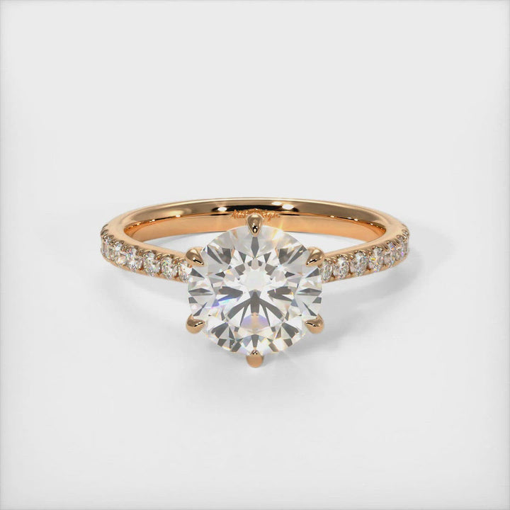 1.50ct Round Brilliant Diamond Hidden Halo Moissanite Engagement Ring