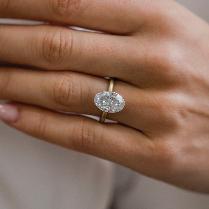 4.0 CT Oval cut Moissanite Engagement Ring