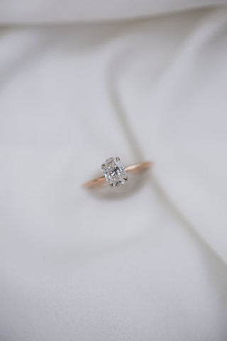 1.33 CT Oval cut Hidden Halo Moissanite Engagement Ring