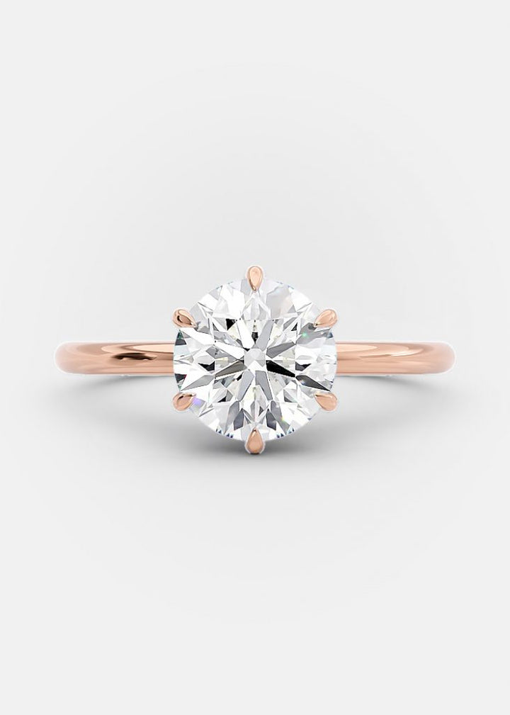 2.0ct Round Brilliant Cut Moissanite Solitaire Engagement Ring