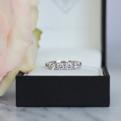 Round Brilliant Cut 4 Stone Stacking Wedding Band