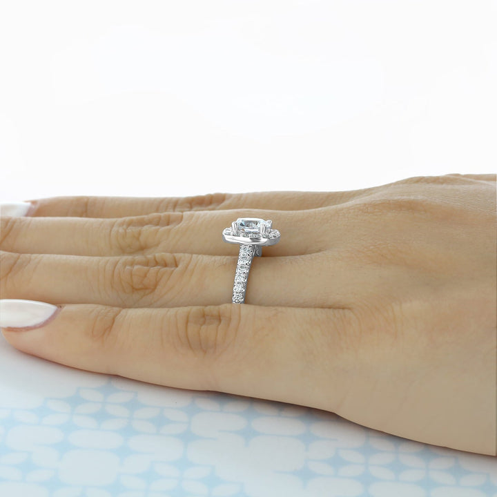 1.20CT Round Cut Unique Setting Moissanite Engagement Ring