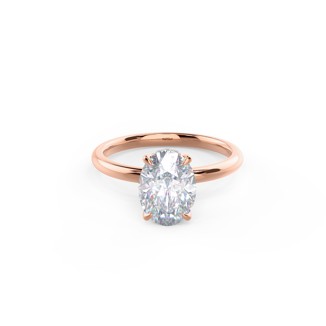 2.0ct Oval Cut Solitaire Diamond 14K Gold Engagement Ring
