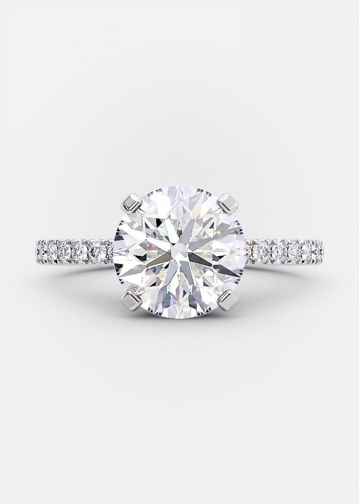 2.50ct Round Brilliant Cut Moissanite Solitaire Diamond Engagement Ring