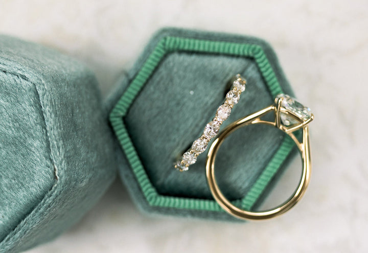 2.25ct Cushion Cut Moissanite Diamond Cathedral Solitaire Engagement Ring